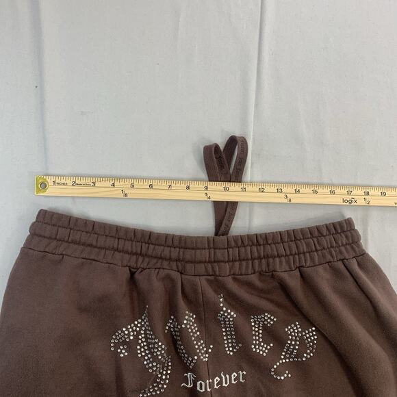 Juicy Couture x Forever 21 Women’s Brown Sweatpants Size 2X Joggers Rhinestones - Picture 12 of 13